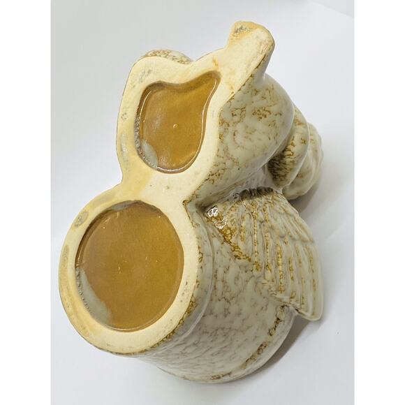 Dimpled Stone Angel Planter With Harp And Wings Extended Around Flower Pot - Picture 11 of 11